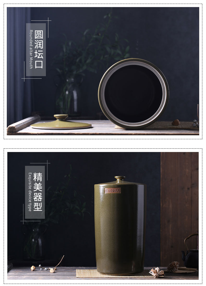 Jars of jingdezhen ceramic cylinder tank 20-40 kg jar ceramic tea bucket cylinder oil seal