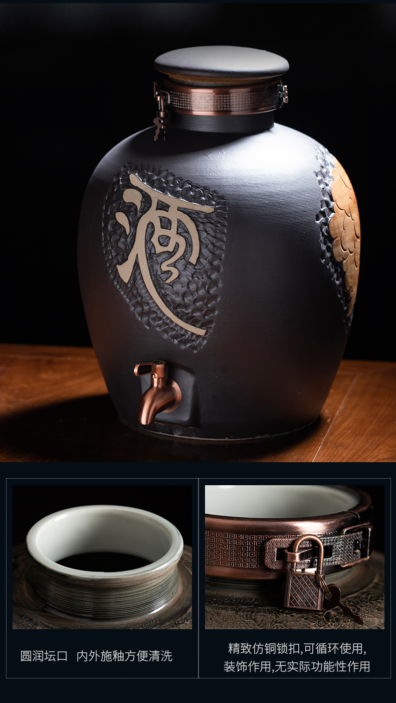 Jingdezhen ceramic jars (50 kg/seal it liquor jugs archaize home wine jars