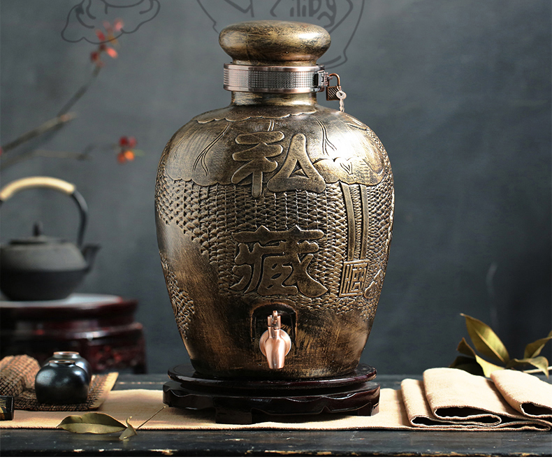 Jingdezhen ceramic terms household hip flask archaize empty wine bottles of wine bottle wine jar 10 jins 20 jins 30 jins of 50 pounds