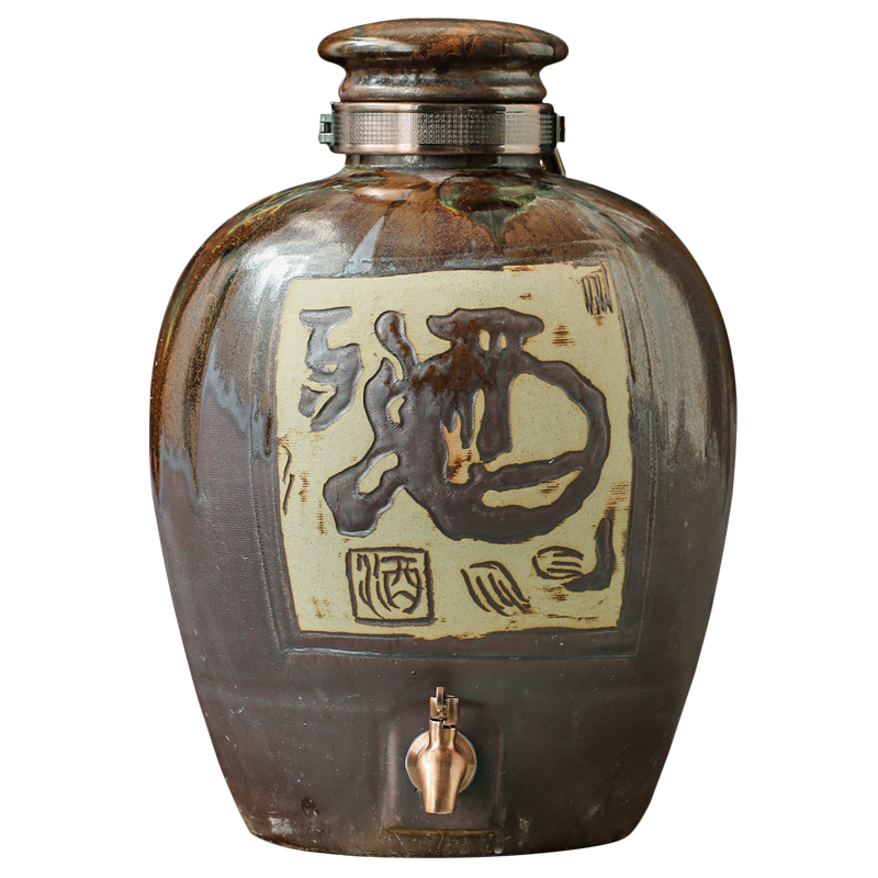 Jingdezhen ceramic jars sealed jar liquor bottle 10 jins 20 jins 30 jins 50 jins household hip flask of the ancients