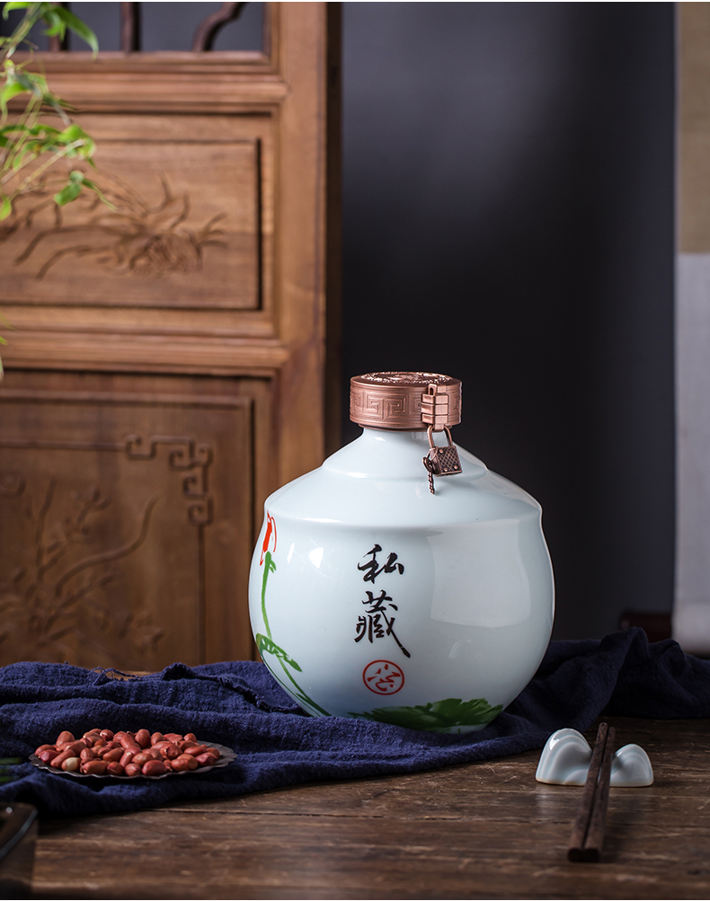 An empty bottle jingdezhen 1 catty loading ceramic 2/3/6 jin mercifully wine pot liquor bottle seal wine household manual jars