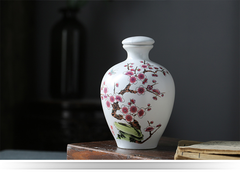 Jingdezhen 1 catty 2 jins 3 jins domestic ceramic wine bottle is empty wine bottles of 5 jins of 10 jins jar jar sealing