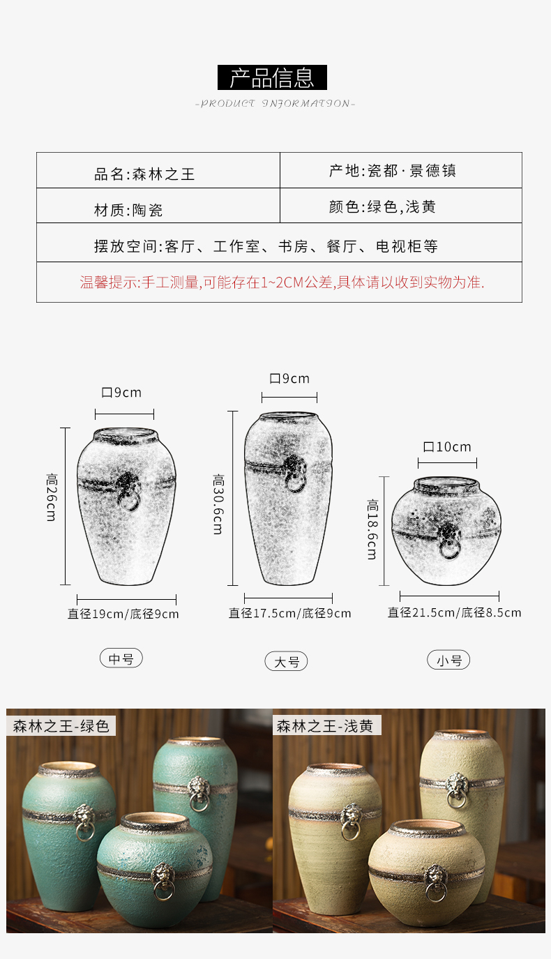 Jingdezhen ceramic vase furnishing articles furnishing articles at home in the Nordic dried flower adornment small place, a living room decoration in the home