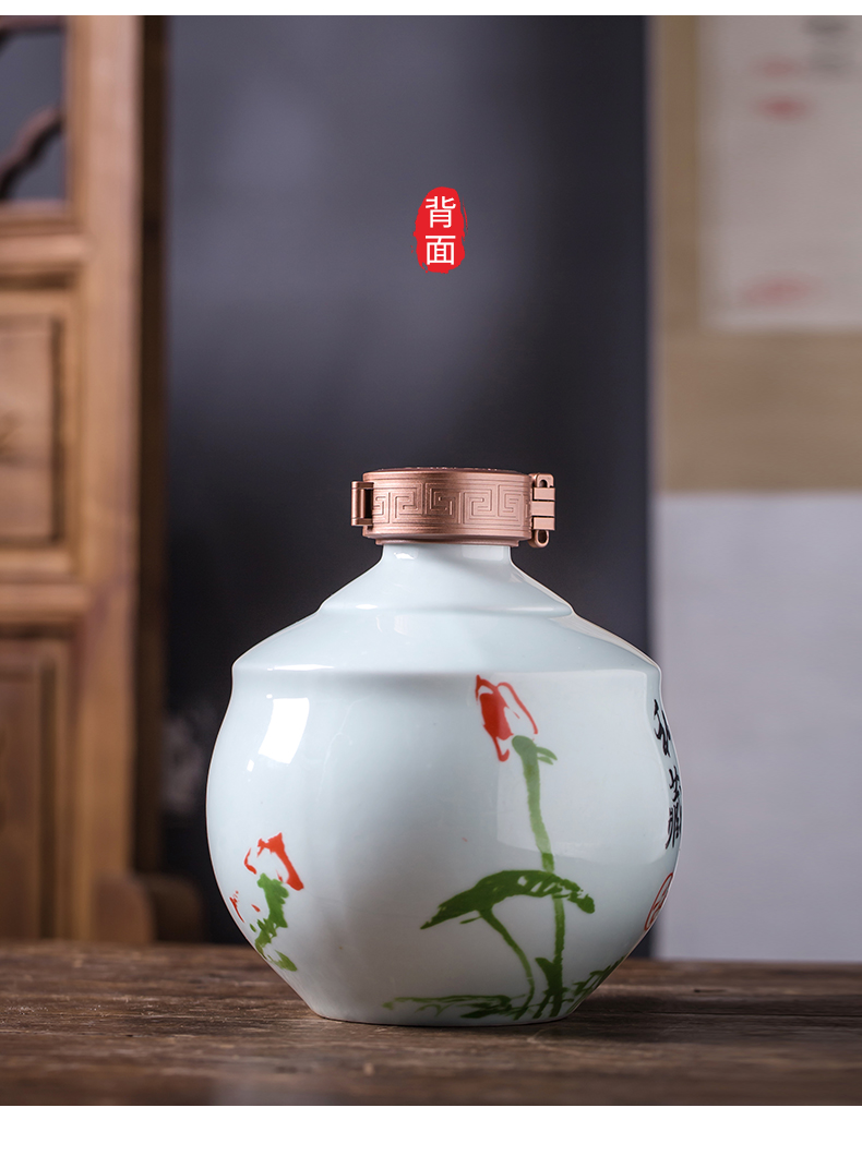 An empty bottle jingdezhen 1 catty loading ceramic 2/3/6 jin mercifully wine pot liquor bottle seal wine household manual jars