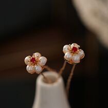 Hairpin Simple Modern Plum Flower Hairpin Set Small Flower Hairpin Hair Hairpin Song Accessories Headwear Hair Accessories Women
