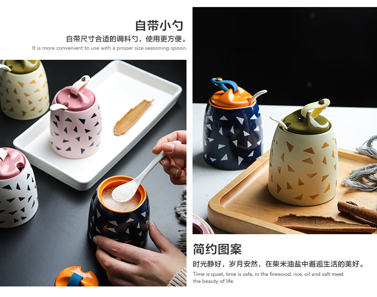 Shed in creative lovely ceramic seasoning sauce pot seasoning box restaurant kitchen salt tank ceramic pepper pot