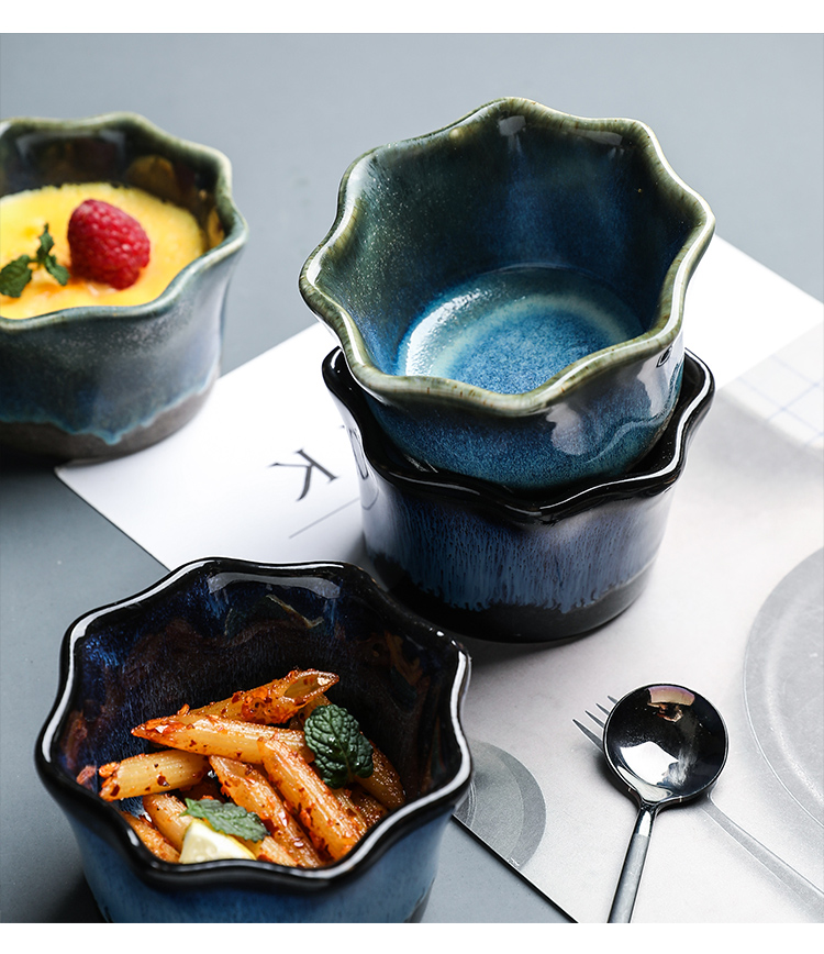 High - temperature ceramic bowls pongsapat lace double peel milk dessert cup pudding dessert to use small baking bake bowl of steamed egg bowl