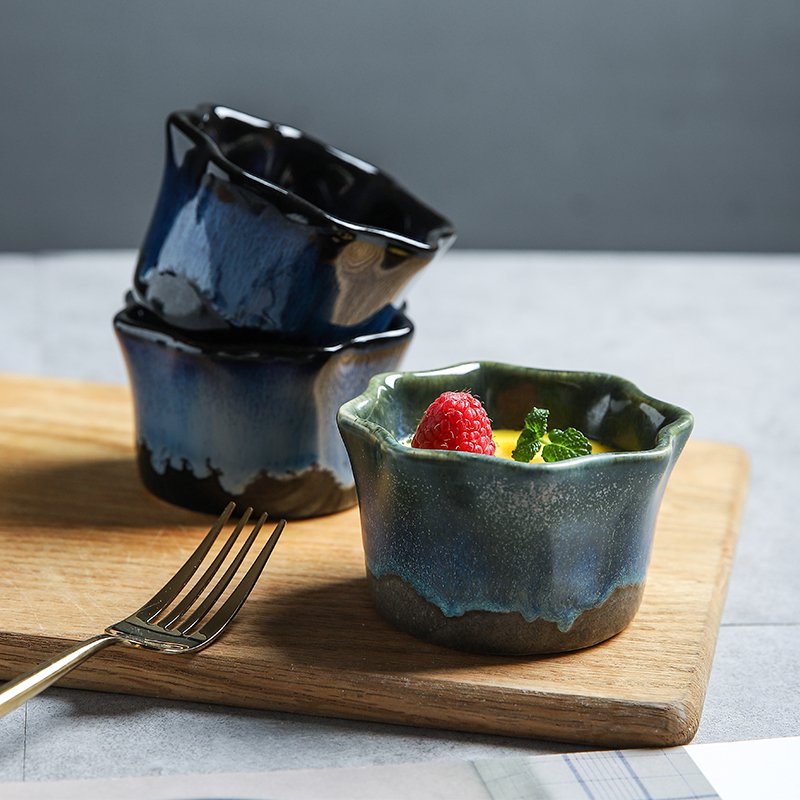 High - temperature ceramic bowls pongsapat lace double peel milk dessert cup pudding dessert to use small baking bake bowl of steamed egg bowl