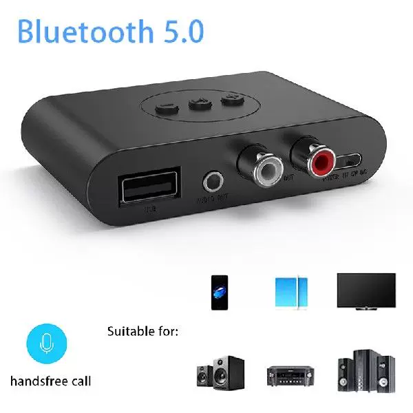 Bluetooth 5.0 аудио ресивер с поддержкой U-диска, RCA 3.5 мм AUX