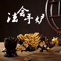 Marriage supplies resin incense stick lotus hand burner imitation solid wood dragon hand burner aromatherapy burner for Buddhist waterway puja flame mouth
