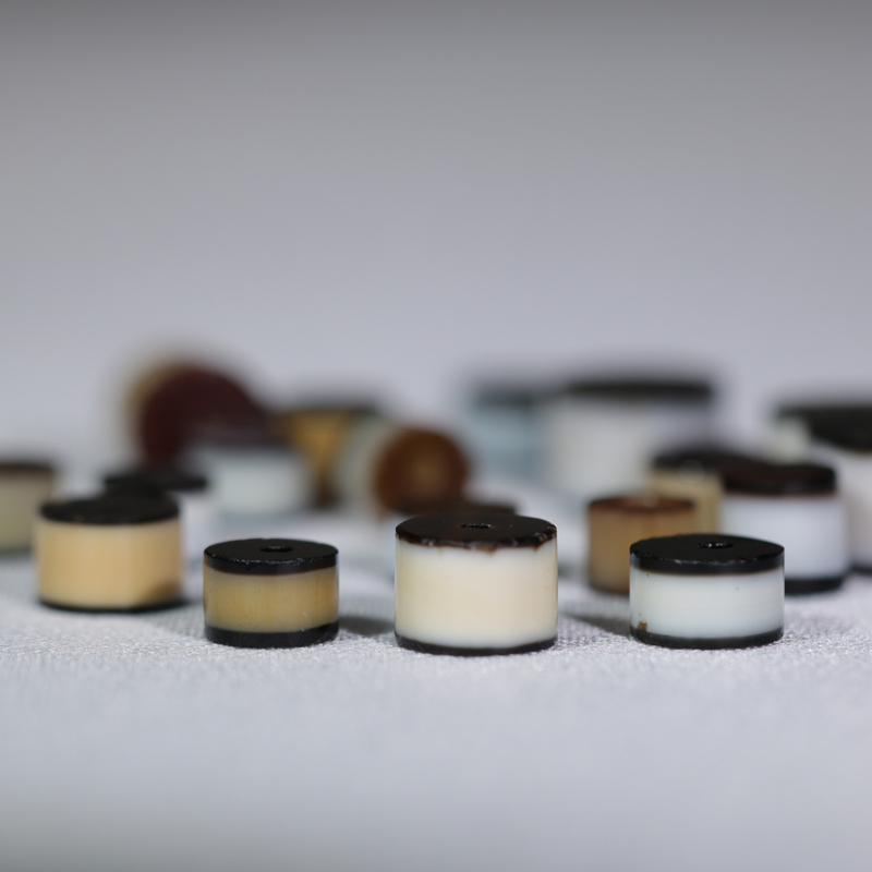 18Th Century Yemeni Black and White Carved Agate Beads A129 (Sample, No Appraisal Box)