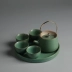 Bộ dụng cụ pha trà tráng men Zhengjiayuan đặt bộ hộp trà chùm kiểu Nhật Bản với khay trà một nồi gồm bốn tách trà kung fu - Trà sứ Trà sứ
