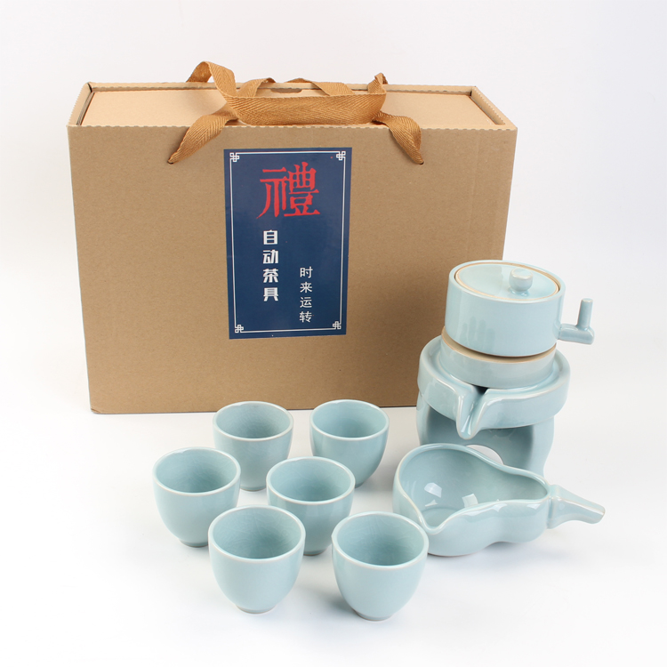 Ya xin elder brother up with tea set home sitting room automatic ceramic teapot teacup retro lazy kung fu tea an artifact