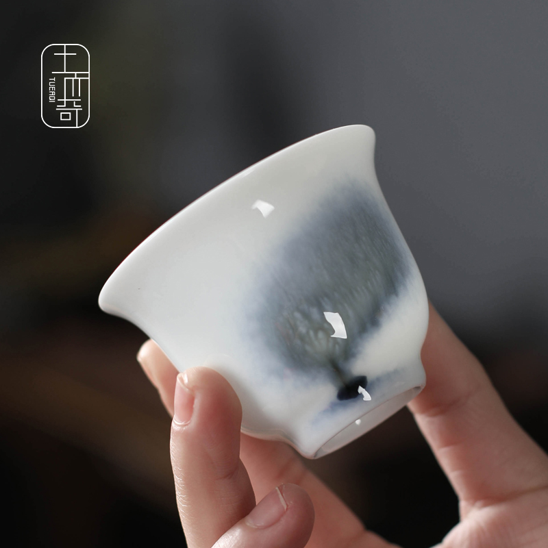 Ya xin company hall sample tea cup white porcelain ceramic cup pure manual single coloured glaze jade cup masters cup single kung fu tea set