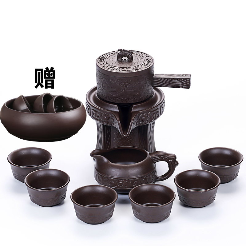 Tea set with violet arenaceous stone mill creative automatic ceramic kung fu Tea teapot teacup lazy people make Tea