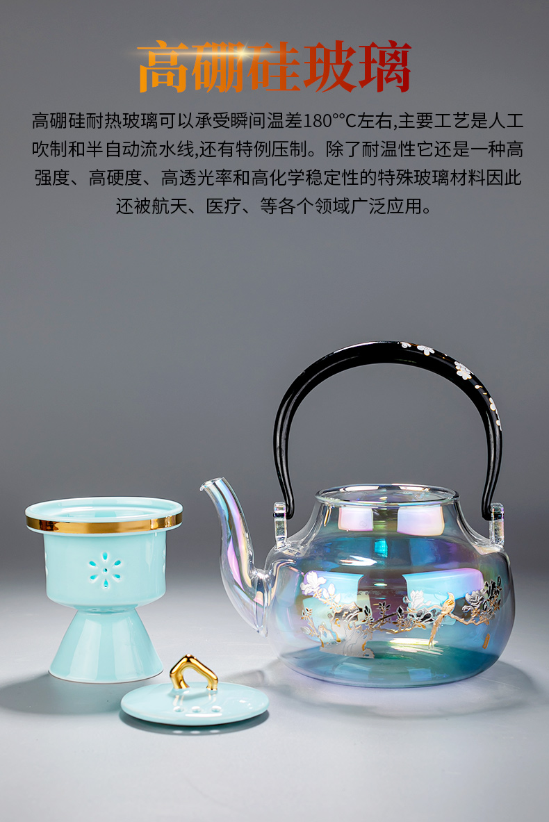 Fully automatic the teapot suit household boiled tea, the electric TaoLu more large capacity high temperature resistant filter glass kettle