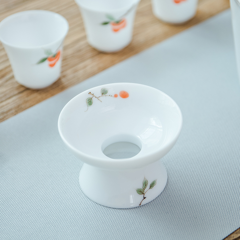 Elegant, pure hand draw bamboo tea jingdezhen manual under glaze color porcelain filtration kung fu tea spare parts