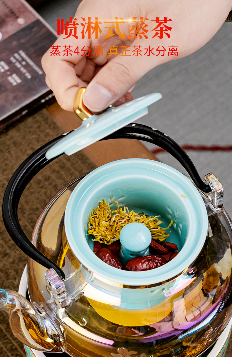 Fully automatic the teapot suit household boiled tea, the electric TaoLu more large capacity high temperature resistant filter glass kettle
