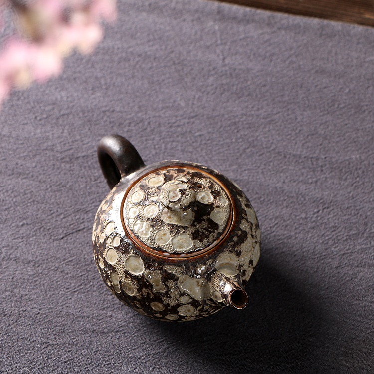 Ya xin company hall kung fu tea accessories rust glaze ceramic xi shi pot of manual pick flowers teapot tea, single pot