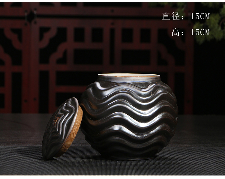 Jasmine tea pot, ceramic pot seal tank reservoir storage POTS coarse pottery tea pu 'er tea general wake tea boxes