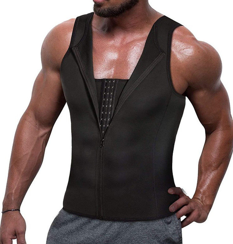 European and American men's sauna clothes to collect belly vest sport waistcoat cross border bunches clotting neoprene tights skin-tight clothing-Taobao