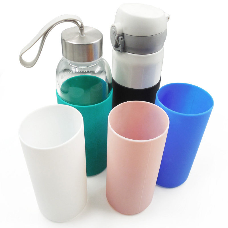 Water cup protective cover Thermos cup silicone cover Anti-scalding non-slip waterproof glass cover 6 5 * 14cm 1pc