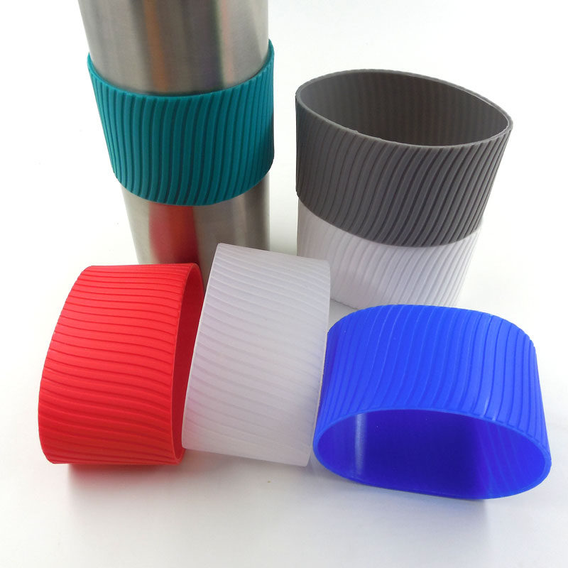 Buy two bespoke glass cups cover water glass cover waterproof anti-burn and heat insulation silicone cup cover 8cm diameter water cup cover