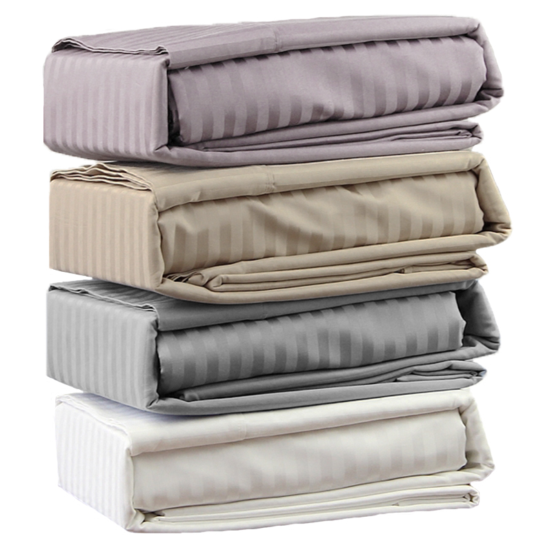 1000 1200 1600 Egyptian cotton pure cotton satin satin striped bed sheet quilt cover four-piece custom-made
