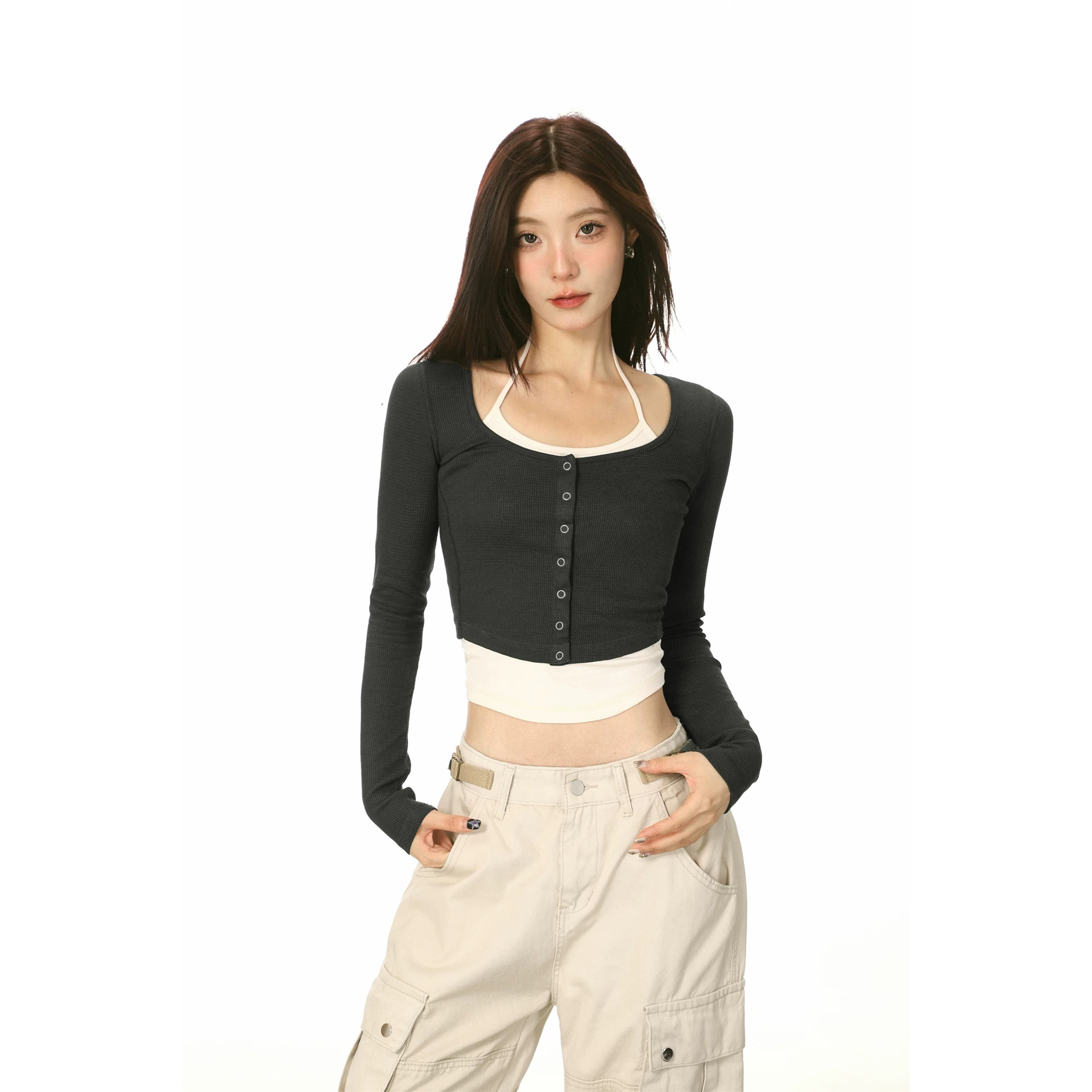 Комплект, длинный рукав, демисезонный кардиган с длинным рукавом, Slim Fit