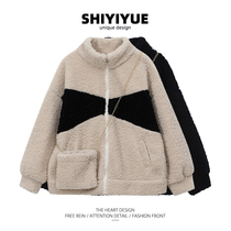 Spot ]SHIYIYUE hit lamb hair coat female winter small man loose and shake particle flannel collar cotton suit