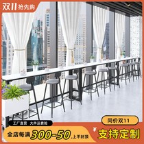 Nordic light luxury slate high table commercial milk tea shop home balcony wall long bar table narrow table 1427