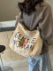 Korean Style Canvas Bag for Women 2026 New Simple Large-Capacity Letter Shoulder Crossbody Bag Student Class Tote Bag