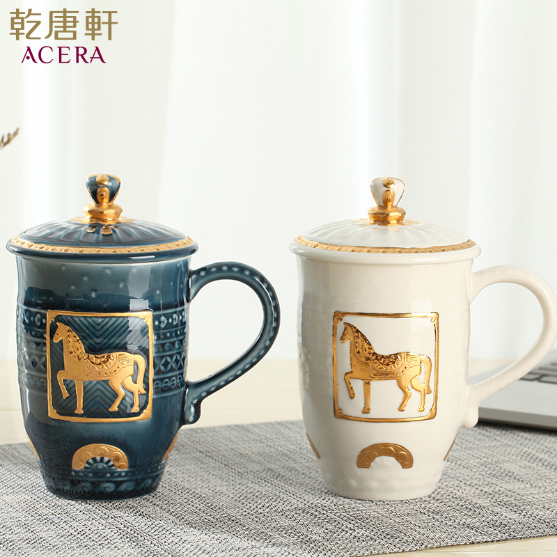 Do Tang Xuan porcelain cup royal horse tall office ceramic tea cup water in a cup