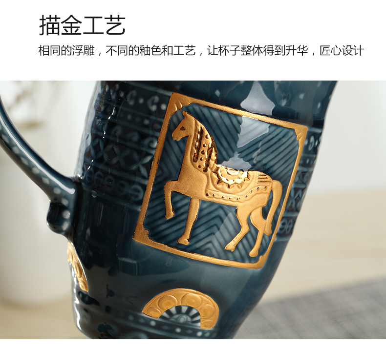 Do Tang Xuan porcelain cup royal horse tall office ceramic tea cup water in a cup