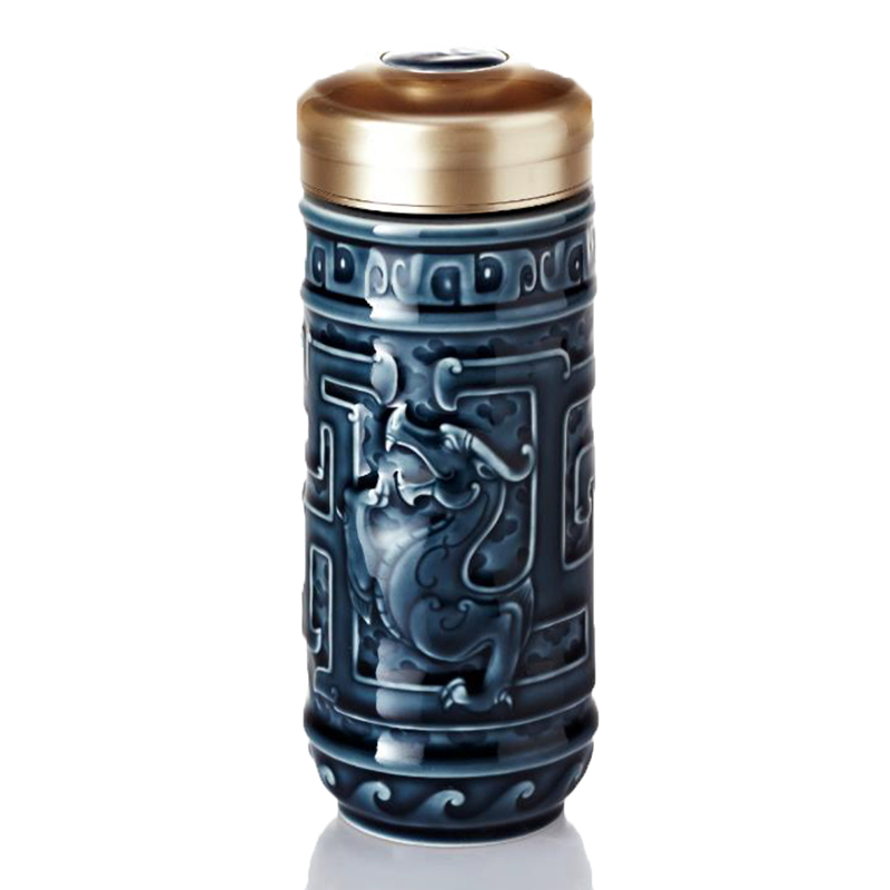 Do Tang Xuan porcelain cup longteng universal double 350 ml cups water in a glass ceramic cup gift boxes