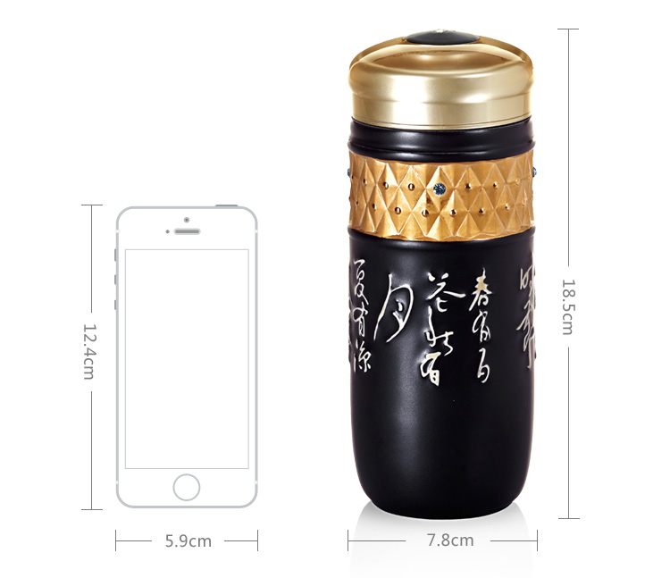 Do Tang Xuan porcelain cup onstar gold call big calligraphy with cup double 250 ml glass of creative work