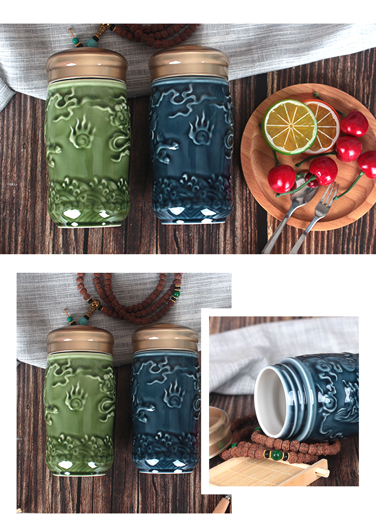 Do Tang Xuan porcelain cup small auspicious kirin monolayer with creative ceramic water in a glass cup gift mugs
