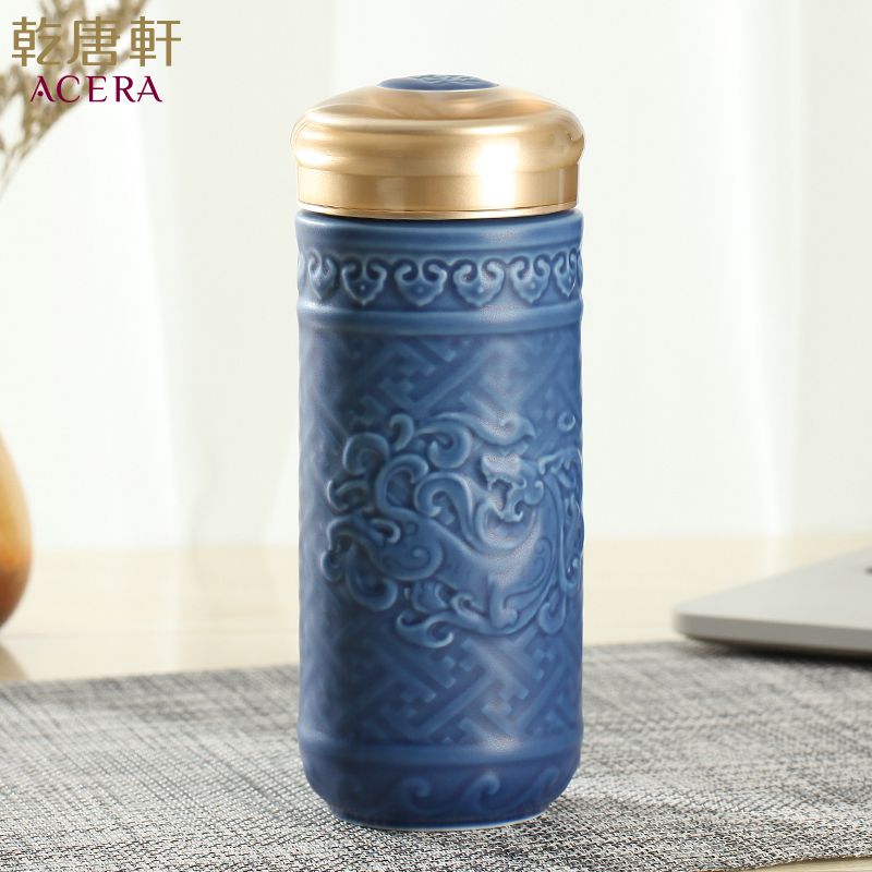 Do Tang Xuan porcelain cup 350 ml ShengShiXiang double dragon with ceramic keller cup water in a cup