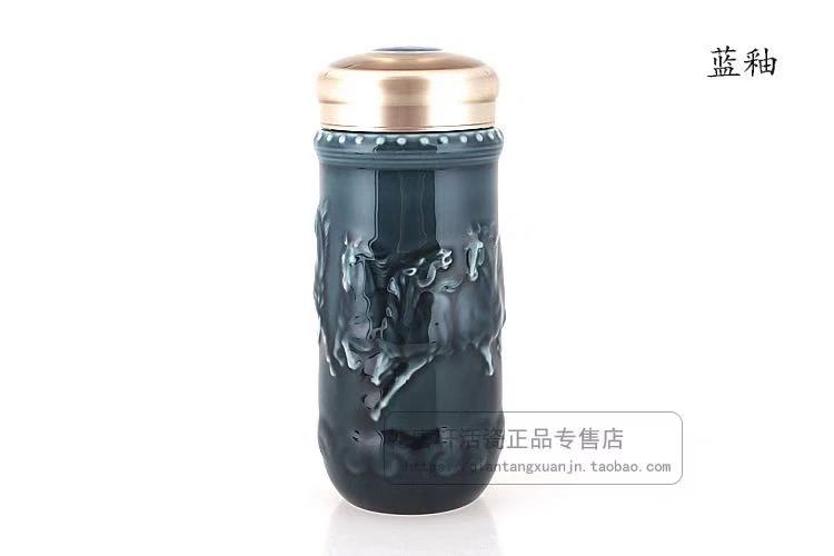 Do Tang Xuan ceramic cup eight jun qi double with ceramic cups water in a glass cup gift boxes fashion