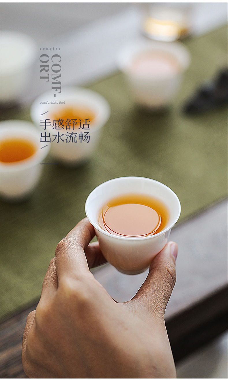 To the as porcelain and moving dehua white porcelain teacup suet jade porcelain kung fu tea tea set thin foetus masters cup, cup sample tea cup
