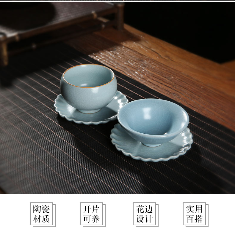 Ceramic cup mat creative saucer undressed ore your up insulation anti - skid supporting household kung fu tea tea cups spare parts