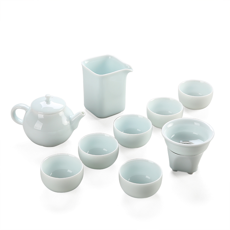 Celadon kung fu tea set household contracted and I creative gift set tea sets Japanese ceramic teapot teacup