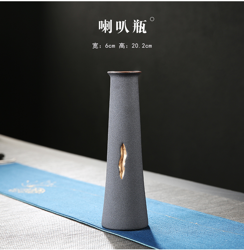Japanese zen coarse TaoHua device to restore ancient ways floret bottle contracted teahouse dried flower ceramic bottle place flower ornament