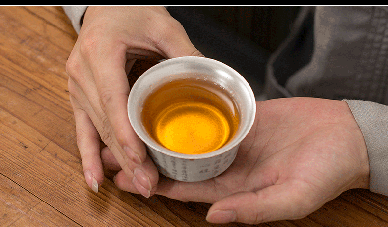 Ru up market metrix who cup of large single CPU ceramic sample tea cup set silver tea light bowl is pure manual coppering. As kunfu tea cups