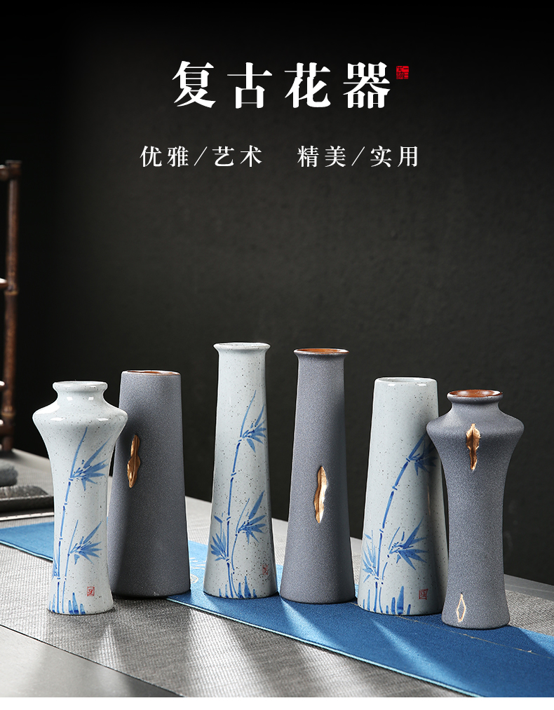 Japanese zen coarse TaoHua device to restore ancient ways floret bottle contracted teahouse dried flower ceramic bottle place flower ornament