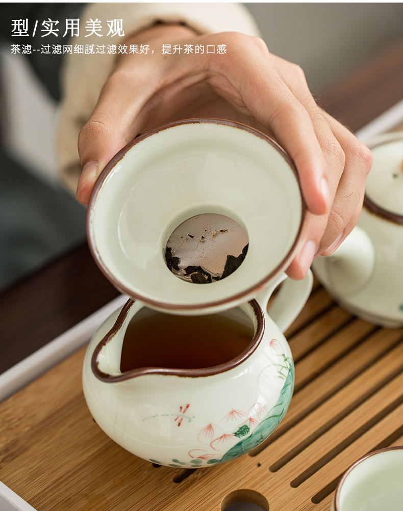 Japanese tea set suit household contracted and I small sets of kung fu tea tray hand - made ceramic teapot teacup tureen sitting room