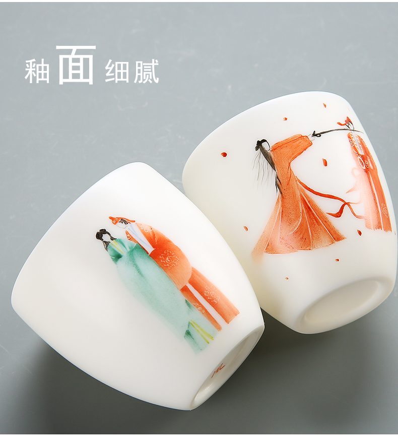 A Chinese Odyssey teacups hand - made sample tea cup tea by hand, dehua white porcelain cup Hong Kong master CPU