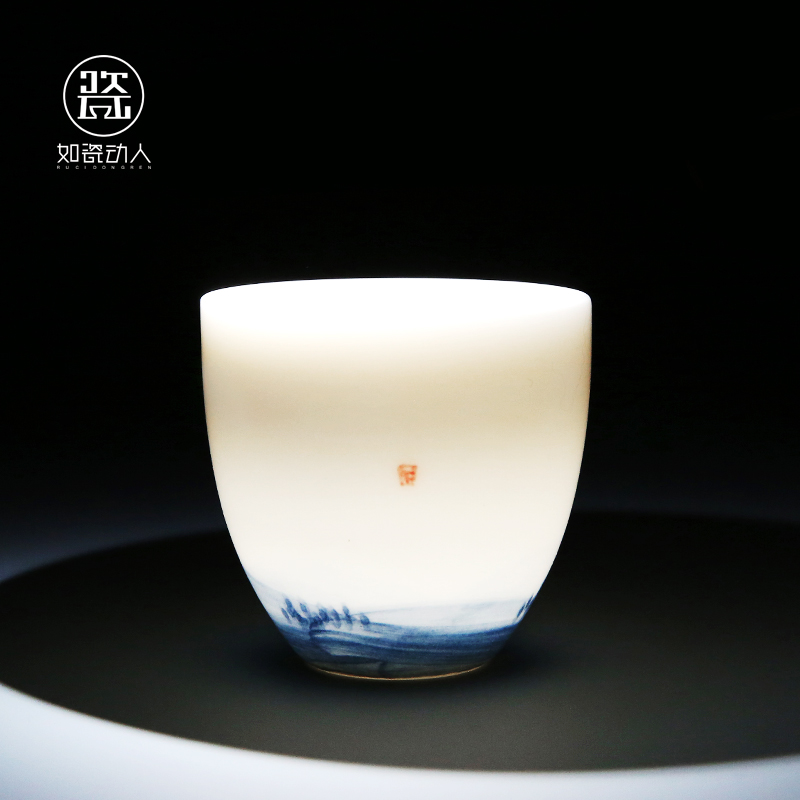 Hand - made checking ceramic teapot kung fu tea set household teapot a pot of two cups of dehua white porcelain tea pot