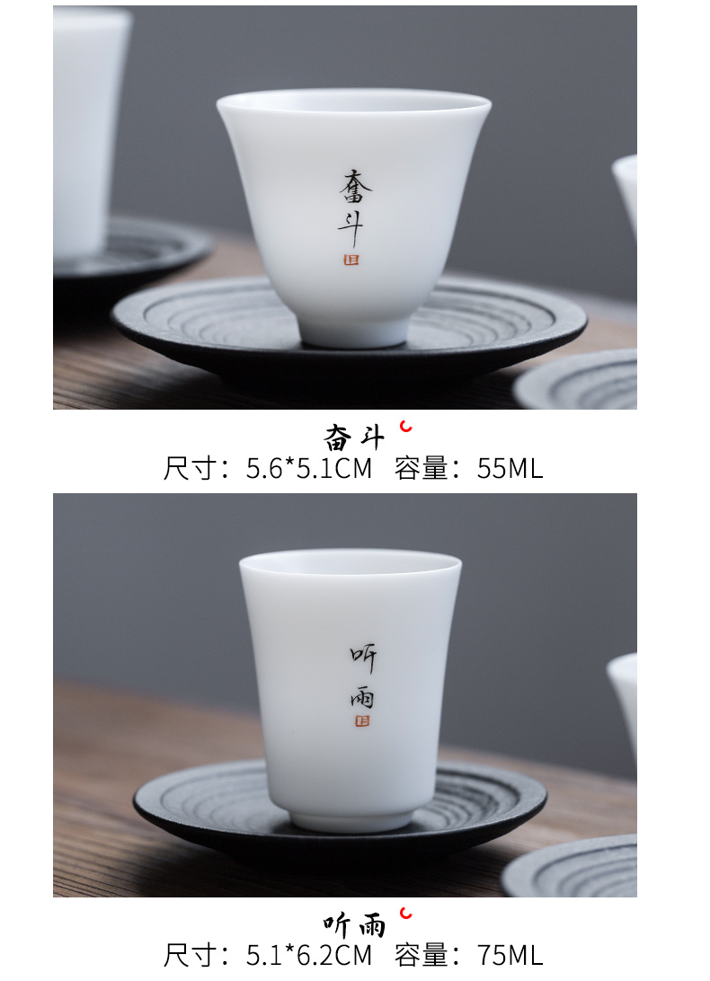 The private ordering them handwritten thin body kung fu tea cups ceramic masters cup small cups sample tea cup set