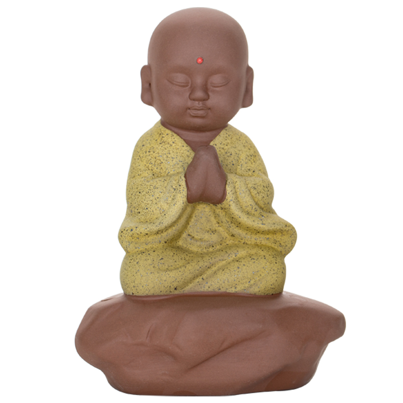 Purple sand tea pet zen kung fu tea accessories small little novice monk monk tea spoil the color sand ceramic tea tea furnishing articles